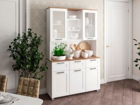Буфет Катерини (дуб бельмунд/белое дерево) в Новопичугово - novopichugovo.mebel-nsk.ru | фото