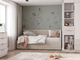 Диван-кровать Бенто (крем) в Новопичугово - novopichugovo.mebel-nsk.ru | фото