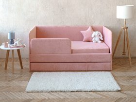 Диван-кровать Happy (коралловый) в Новопичугово - novopichugovo.mebel-nsk.ru | фото