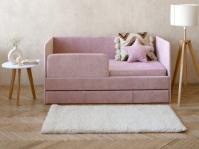 Диван-кровать Happy (розовый) в Новопичугово - novopichugovo.mebel-nsk.ru | фото