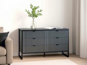 Комод 6 ящиков Нора (металл бруклин/графит) в Новопичугово - novopichugovo.mebel-nsk.ru | фото
