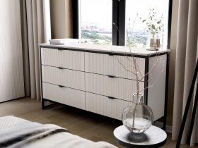 Комод 6 ящиков Нора (персидский жемчуг) в Новопичугово - novopichugovo.mebel-nsk.ru | фото