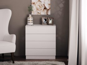 Комод Км010 (белый) в Новопичугово - novopichugovo.mebel-nsk.ru | фото