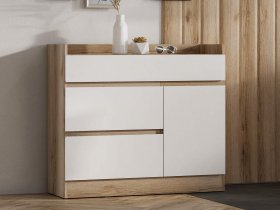 Комод с дверкой Брауни (дуб делано/белый) в Новопичугово - novopichugovo.mebel-nsk.ru | фото