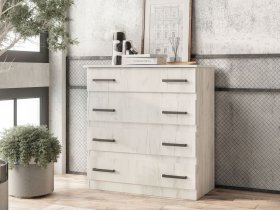 Комод Стандарт-6 NEW (дуб крафт белый) в Новопичугово - novopichugovo.mebel-nsk.ru | фото