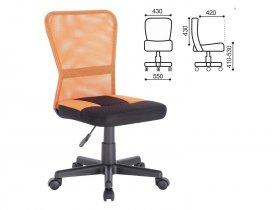 Кресло компактное BRABIX Smart MG-313, без подлокотников, комбинированное, черное/оранжевое в Новопичугово - novopichugovo.mebel-nsk.ru | фото