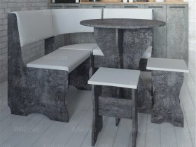 Кухонный уголок Лотос  (цемент темный к/з White) в Новопичугово - novopichugovo.mebel-nsk.ru | фото
