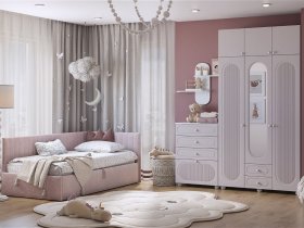 Модульная детская Милана (белое дерево/сакура) в Новопичугово - novopichugovo.mebel-nsk.ru | фото