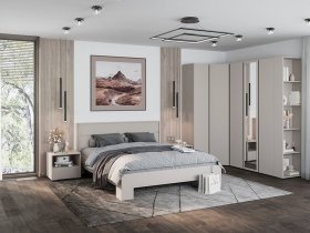 Модульная спальня Люмо (кашемир) в Новопичугово - novopichugovo.mebel-nsk.ru | фото