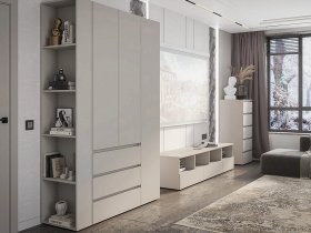 Модульная стенка Люмо (кашемир) в Новопичугово - novopichugovo.mebel-nsk.ru | фото