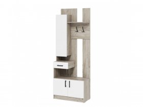 Прихожая ВШ-1 Вега (дуб крафт серый/белый) в Новопичугово - novopichugovo.mebel-nsk.ru | фото