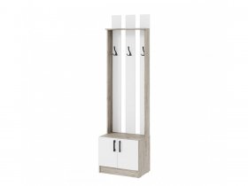 Прихожая ВШ-2 Вега (дуб крафт серый/белый) в Новопичугово - novopichugovo.mebel-nsk.ru | фото