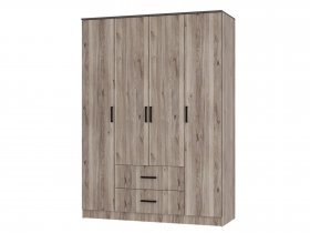 Шкаф четырехстворчатый Титан (дуб смоки) в Новопичугово - novopichugovo.mebel-nsk.ru | фото