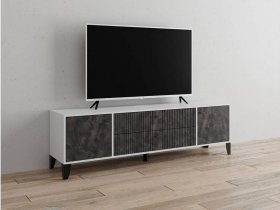 Тумба под ТВ Парус-10 (белый/мальта грей) в Новопичугово - novopichugovo.mebel-nsk.ru | фото
