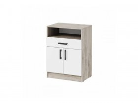 Тумба ТБ-1 Вега (дуб крафт серый/белый) в Новопичугово - novopichugovo.mebel-nsk.ru | фото