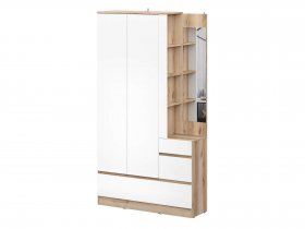 Вешалка с зеркалом Брауни (дуб делано/белый) в Новопичугово - novopichugovo.mebel-nsk.ru | фото